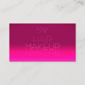 モノグラムスタイリッシュ付きピンク勾配鏡フォント 名刺 (正面)