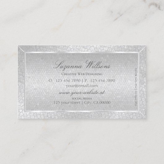 モノグラムスタイリッシュ付き軽銀蛇の模様 名刺 (裏面)