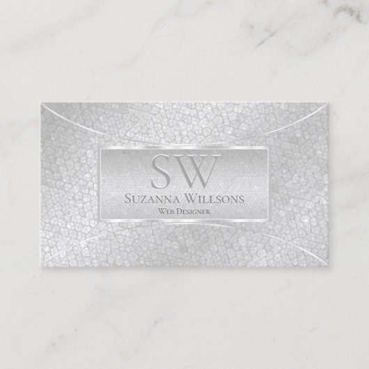 モノグラムスタイリッシュ付き軽銀蛇の模様 名刺 (正面)