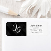 モノグラムスタイリッシュ幾何学的ブラックパターン ラベル (インサイチュ)