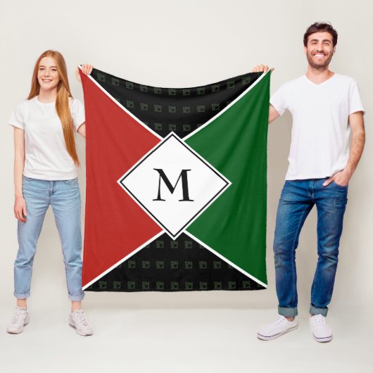 モノグラムスタイリッシュ幾何学的 |パンアフリカカラー フリースブランケット (インサイチュ)