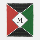 モノグラムスタイリッシュ幾何学的 |パンアフリカカラー フリースブランケット (正面)