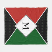 モノグラムスタイリッシュ幾何学的 |パンアフリカカラー フリースブランケット (正面(横))