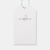 モノグラムスタイリッシュ白黒スエレガントクリプト名 ギフトタグ (裏面)