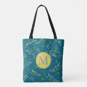 モノグラムスタイリッシュ薄紫イエローベリーパターン トートバッグ (裏面)