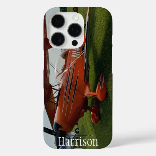 モノグラムスタイリッシュ赤い飛行機の写真、航空 Case-Mate iPhoneケース (裏面)