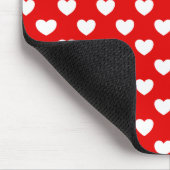 モノグラムスタイリッシュ赤と黒、白のハート マウスパッド (コーナー)