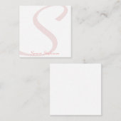 モノグラムスタイリッシュ赤面ピンクミニマリスト ノートカード (正面/裏面)