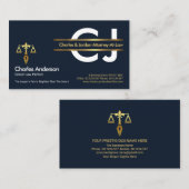 モノグラムスタイリッシュ金ゴールドプラカード弁護士 名刺 (正面/裏面)