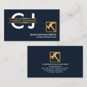 モノグラムスタイリッシュ金ゴールドプラカード手作りビルダー 名刺 (正面/裏面)