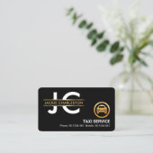 モノグラムスタイリッシュ金ゴールドプラカード枠タクシー運転手 名刺 (スタンド正面)