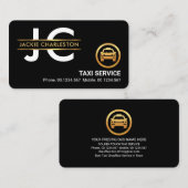 モノグラムスタイリッシュ金ゴールドプラカード枠タクシー運転手 名刺 (正面/裏面)