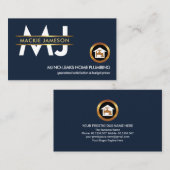 モノグラムスタイリッシュ金ゴールドプラカード縁どプリンピング 名刺 (正面/裏面)