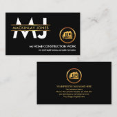 モノグラムスタイリッシュ金ゴールドプラカード縁ど建築 名刺 (正面/裏面)