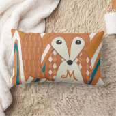 モノグラムスタイルキツネ枕 ランバークッション (ブランケット)