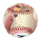 モノグラムスタイルデザイン背景 野球ボール (裏面)