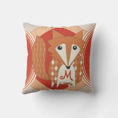 モノグラムスタイルレトロオレンジレッドキツネ枕 クッション (裏面)