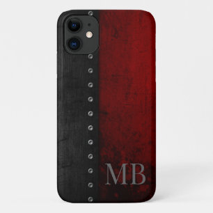 モノグラムスタイル素朴レッドグランジ iPhone 11 ケース