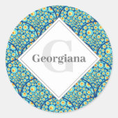 モノグラムスターリーナイトオンシードゥードルアートデコ ラウンドシール (正面)