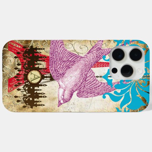 モノグラムスチームパンクバードエフェフィールタワーシャンデリア Case-Mate iPhoneケース (裏面 (横))