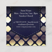モノグラムステッチ革 |豪華な幾何学的 スクエア名刺 (裏面)