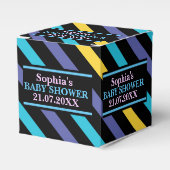 モノグラムストライプのかわいい赤ちゃんシャワーB フェイバーボックス (正面サイド)