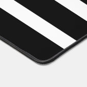 モノグラムストライプのオンブラック&ホワイト デスクマット (コーナー)