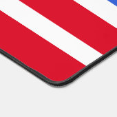 モノグラムストライプのオン青、赤、白 デスクマット (コーナー)