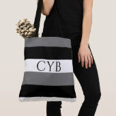 モノグラムストライプのオールオーバープリントトート トートバッグ (クローズアップ)