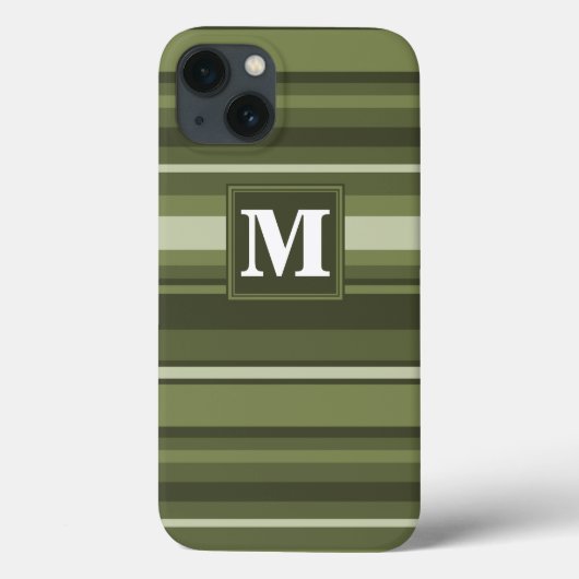 モノグラムストライプオリーブ緑のケース – メイトiPhoneケース Case-Mate iPhoneケース (裏面)