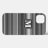 モノグラムストライプグレーの大文字と小文字の一致iPhoneケース Case-Mate iPhoneケース (裏面 (横))