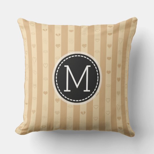 モノグラムストライプトスカーナモダンハートパターン クッション (正面)