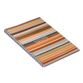 モノグラムストライプレトロヴィンテージカラフル抽象芸術 ノートブック (右側)