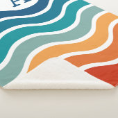 モノグラムストライプ付き明るい波状パターン シェルパブランケット (3/4)