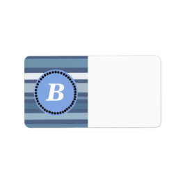 モノグラムストライプ付き青い ラベル