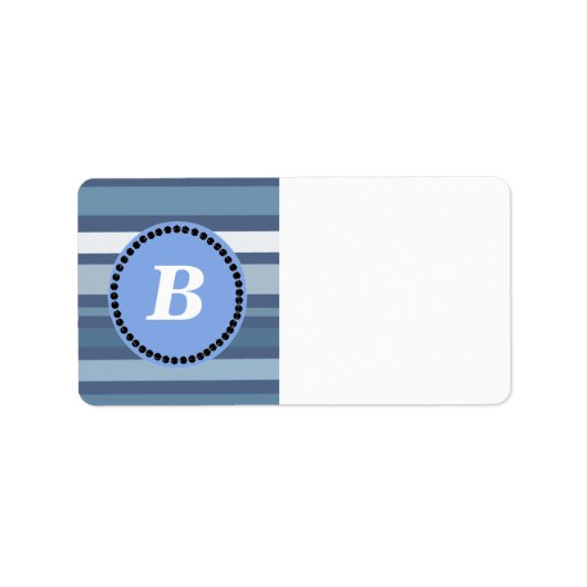 モノグラムストライプ付き青い ラベル (正面)