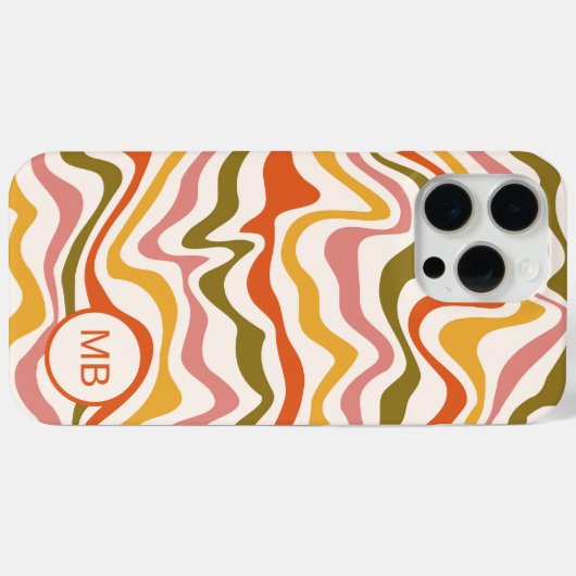 モノグラムストライプ抽象芸術モダンパーソナライズされた Case-Mate iPhoneケース (裏面 (横))