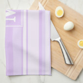 モノグラムストライプ薄紫 キッチンタオル (四つ折り)