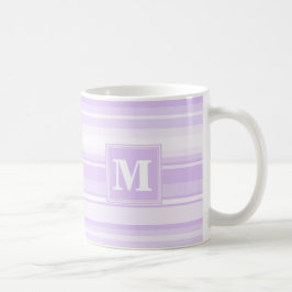 モノグラムストライプ薄紫 コーヒーマグカップ