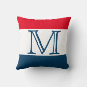 モノグラムストライプ赤白青無地のカラー クッション (裏面)