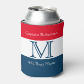 モノグラムストライプ赤白青無地のカラー 缶クーラー (缶正面)