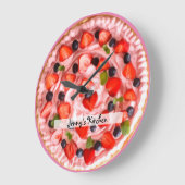 モノグラムストロベリーパイキッチンウォールクロック ラージ壁時計 (傾斜)