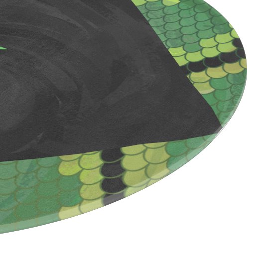 モノグラムスネークグリーンとブラック カッティングボード (角)