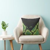 モノグラムスネークグリーンとブラック クッション (椅子)