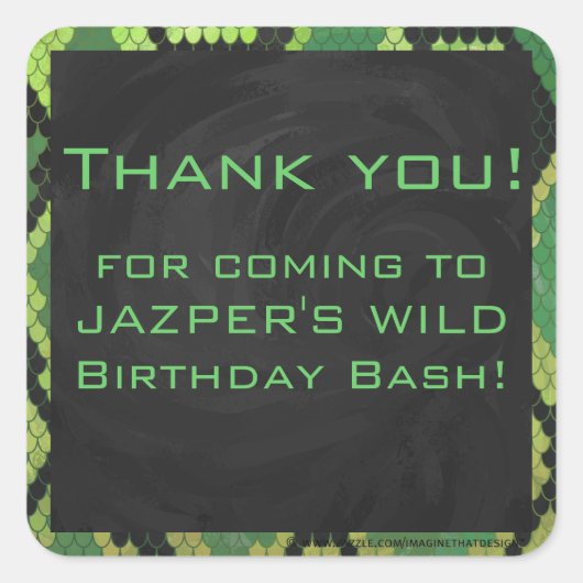 モノグラムスネークグリーンとブラック スクエアシール (正面)