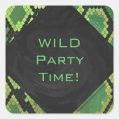 モノグラムスネークグリーンとブラック スクエアシール (正面)