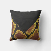 モノグラムスネークブラウンおよび金ゴールドプリント クッション (裏面)