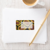 モノグラムスネークブラウンおよび金ゴールドプリント ラベル (インサイチュ)