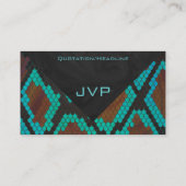 モノグラムスネークブラウンアンドティール（緑がかった色）プリント 名刺 (裏面)