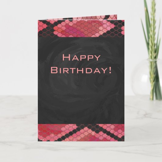 モノグラムスネークブラックアンドレッドプリント カード (正面)